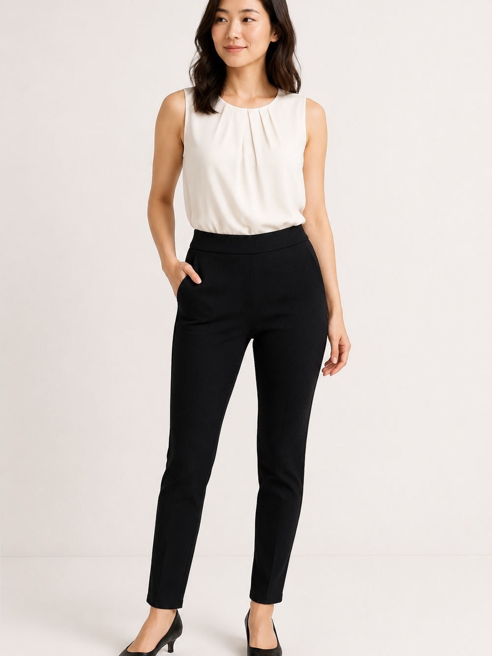 Max Studio Black Skinny Ponte Pants